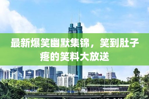 最新爆笑幽默集錦，笑到肚子疼的笑料大放送