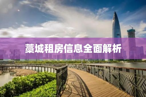 藁城租房信息全面解析