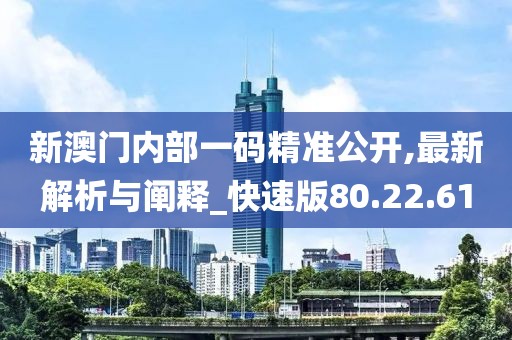 新澳門內(nèi)部一碼精準(zhǔn)公開,最新解析與闡釋_快速版80.22.61