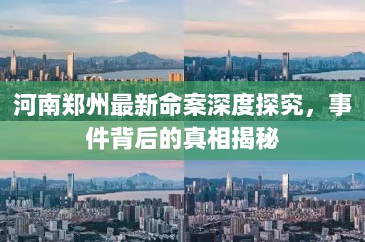 河南鄭州最新命案深度探究，事件背后的真相揭秘
