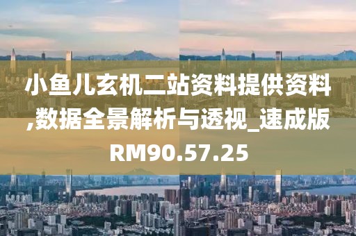 小魚兒玄機(jī)二站資料提供資料,數(shù)據(jù)全景解析與透視_速成版RM90.57.25
