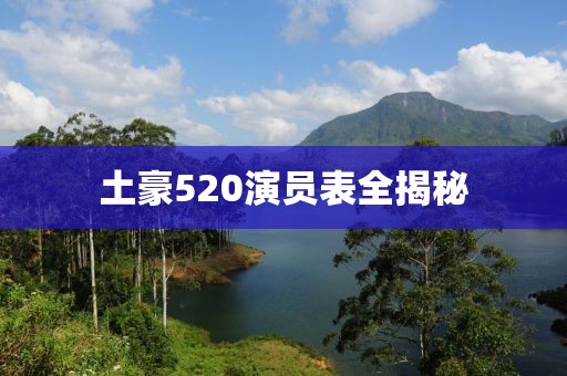 土豪520演員表全揭秘