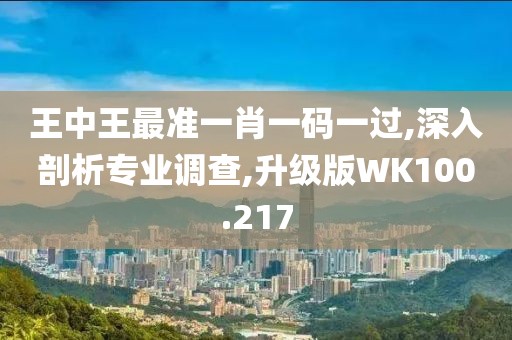 王中王最準(zhǔn)一肖一碼一過,深入剖析專業(yè)調(diào)查,升級(jí)版WK100.217