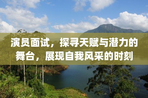 演員面試，探尋天賦與潛力的舞臺，展現(xiàn)自我風采的時刻