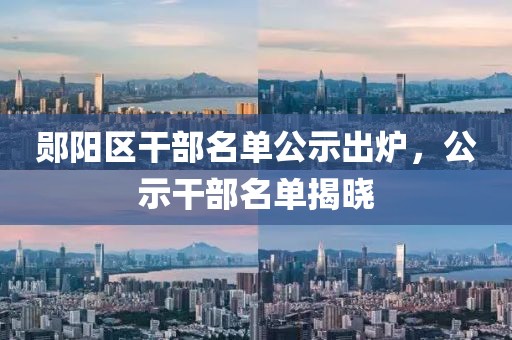 鄖陽(yáng)區(qū)干部名單公示出爐，公示干部名單揭曉