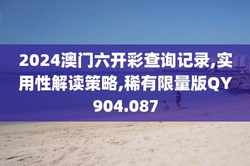 2024澳門六開彩查詢記錄,實用性解讀策略,稀有限量版QY904.087