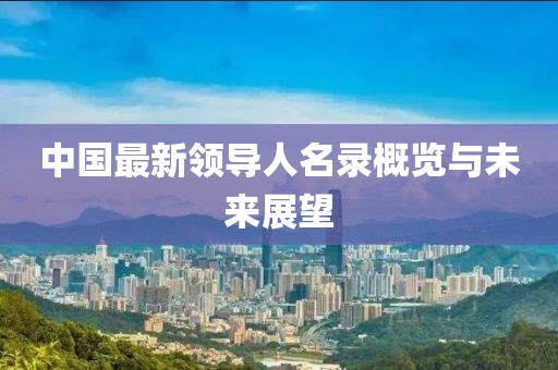 中國最新領(lǐng)導人名錄概覽與未來展望