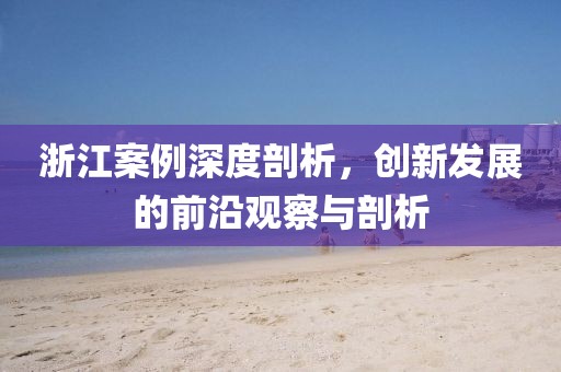 浙江案例深度剖析，創(chuàng)新發(fā)展的前沿觀察與剖析