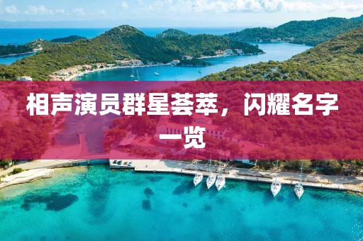 相聲演員群星薈萃，閃耀名字一覽
