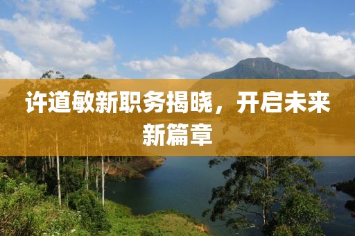許道敏新職務(wù)揭曉，開啟未來新篇章