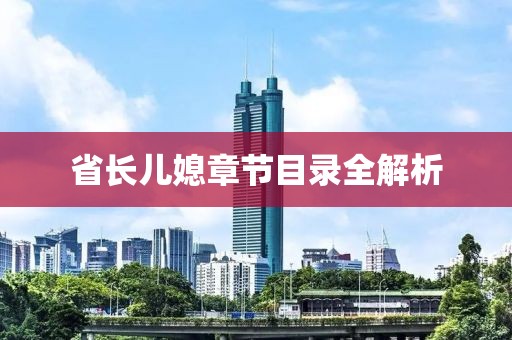 省長兒媳章節(jié)目錄全解析