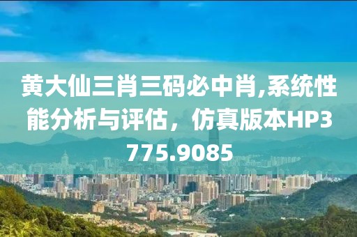 黃大仙三肖三碼必中肖,系統(tǒng)性能分析與評(píng)估，仿真版本HP3775.9085