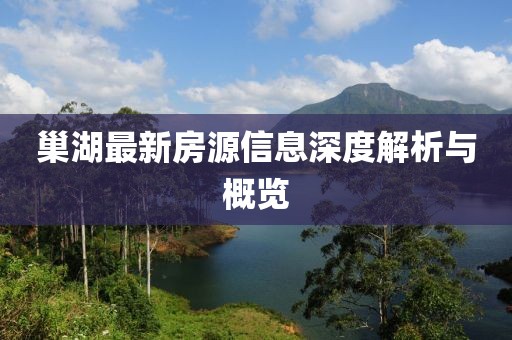 巢湖最新房源信息深度解析與概覽
