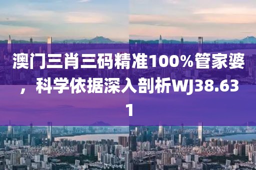 澳門三肖三碼精準100%管家婆，科學依據(jù)深入剖析WJ38.631