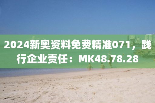 2024新奧資料免費(fèi)精準(zhǔn)071，踐行企業(yè)責(zé)任：MK48.78.28